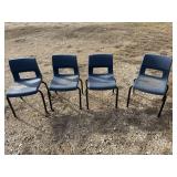 4 Venrez Horizon Navy Blue Stacking Chairs