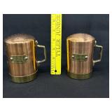 Vintage Copper & Brass Salt & Pepper Shakers