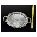Heavy Vintage Silver Footed Tray Old Marks