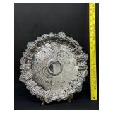 Vintage English Shell Silver Oyster Tray