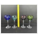 4 New Cut Crystal Wine Goblets