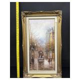 J. Gaston Signed Oil on Canvas Framed