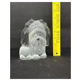 Vintage Viking Glass Heavy Terrier Dog  Figurine