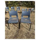 2 Venrez Horizon Navy Blue Stacking Chairs
