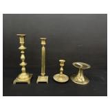 Lot Of Heavy Brass Candle Sticks