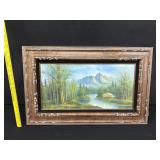 Signed Oil on Canvas "Anotonio" Mountains Framed