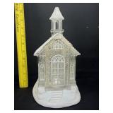 Vintage Lighted Glitter Christmas Church Works