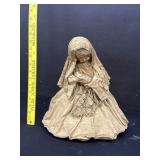 Vintage Handmade Paper Mache Virgin Mary