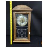 Westminster Wall Clock Leaded Glass Front Quartz