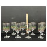 8 Vintage Gold Rim Libby Holly Berry Goblets