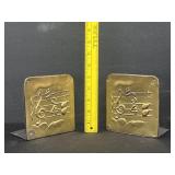 Vintage Brass Plated 3/4 Note Bookends