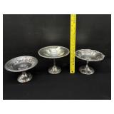 3 Reed & Barton Silver Compotes