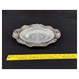 Towle Silver Oval Tray Devided Glass