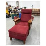 Vintage Mission Oak Reclining Chair & Ottoman