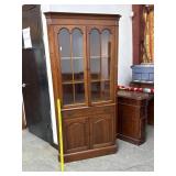 Vintage Glass Front Corner Curio Cabinet