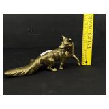 Vintage Very Heavy Solid Brass Fox