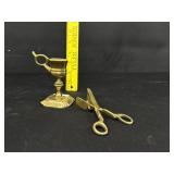 Vintage Brass Candle Snuffer Scissor W. Stand