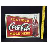 Vintage Ice Cold Coca Cola Metal Sign