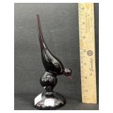 Vintage Viking Glass Long Tail Bird Figurine
