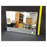 Antique Beveled Glass Mirror Wood Back