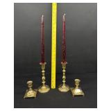 2 Pairs of Vintage Brass Candlesticks