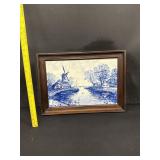 Vintage Delft Blue Cereamic Tile Picture