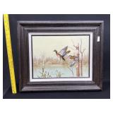 Vintage C. Carson Oil Painting Ducks in Flight