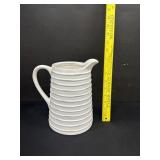 Farmhouse Embossed Ceramic Pitcher Distressed