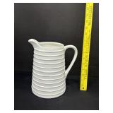 Farmhouse Embossed Ceramic Pitcher Distressed