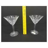 2 Waterford Lismore Tall Martinis