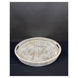 Large Round Wood Tray