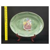Bella Ceramica Old World Santa Oval Platter 14 1/2