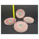 12 Bella Ceramica Christmas Tree Dessert Plates