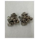 Vintage Mexico 925 Sterling Silver Grape Earrings