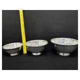 3 Reed & Barton Footed Serving Bowls