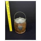 Antique English Porcelain Lined Biscuit Barrel