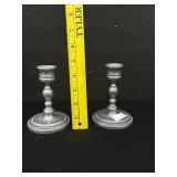 Antique Pewter Candlesticks