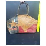 Vintage Handmade State Of Texas Leather Purse