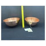 2 Solid Copperware Beating Bowls
