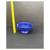 Vintage Enamelware Cobalt Blue Strainer