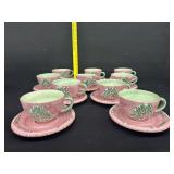 10 Bella Ceramica Christmas Tree Cups & Saucers