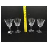 4 Waterford Lismore Crystal Wine Stems