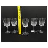5 Rogaska Wine Glasses Queen Stems Retail $400 EA