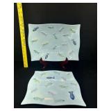 2 Oceans of Fun Platters 10 1/2" & 14"