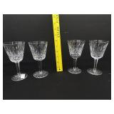4 Waterford Lismore Crystal Wine Stems