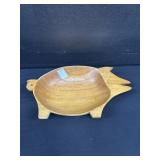 Vintage Wood Pig Bowl