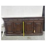 Vintage German Solid Oak Buffet W/Key