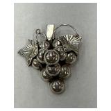 Vintage Mexico 925 Sterling Grape Pendant Brooch