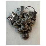 Vintage Mexico 925 Sterling Grape Pendant Brooch