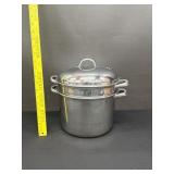 Stainless Aluminum Stock Pot W/ Steamer Insert